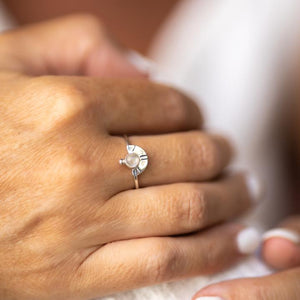 Silver Horizon Ring with Moonstone