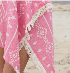 Kilim Turkish Towel - Raspberry